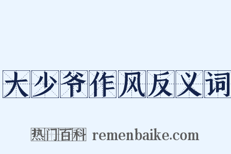 大少爷作风反义词是什么意思的图片